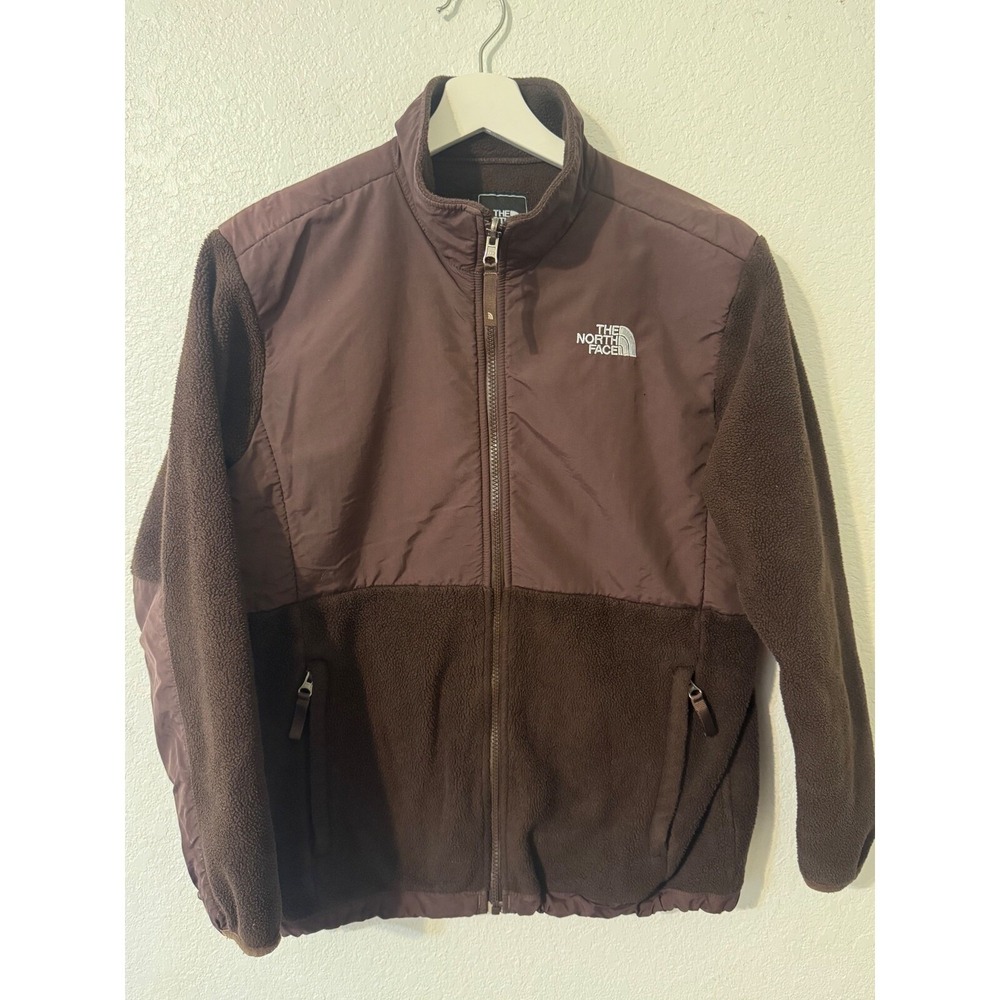 The North Face Girl Denali Fleece Jacket Full Zip Polartec Brown XL